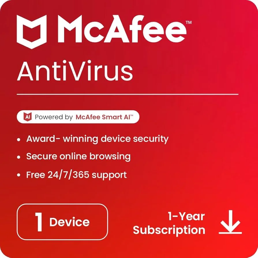 McAfee AntiVirus 1 User 1 Year
